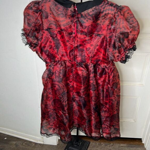 Hot Topic Social Collision Through The Looking Glass Organza Dress Size Medium - Picture 7 of 7